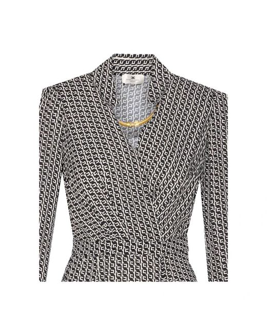 Elisabetta Franchi Gray Midi Dresses