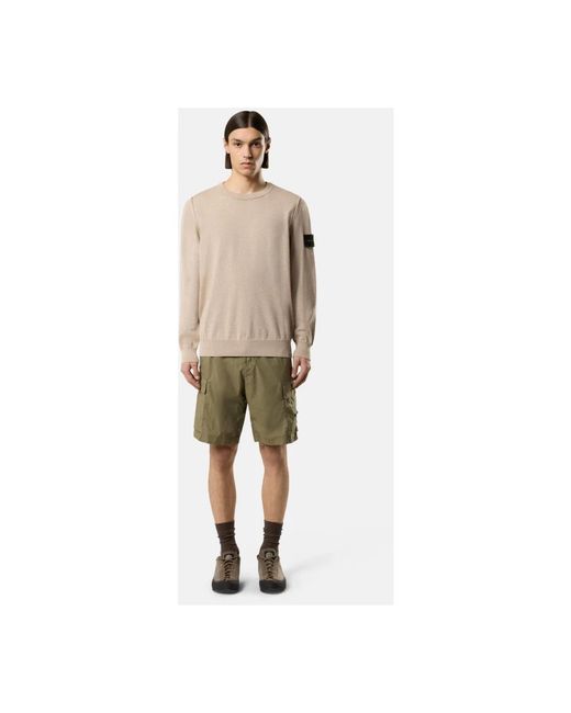Stone Island Natural Round-Neck Knitwear for men