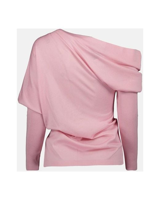 Round-Neck Knitwear di Moschino in Pink