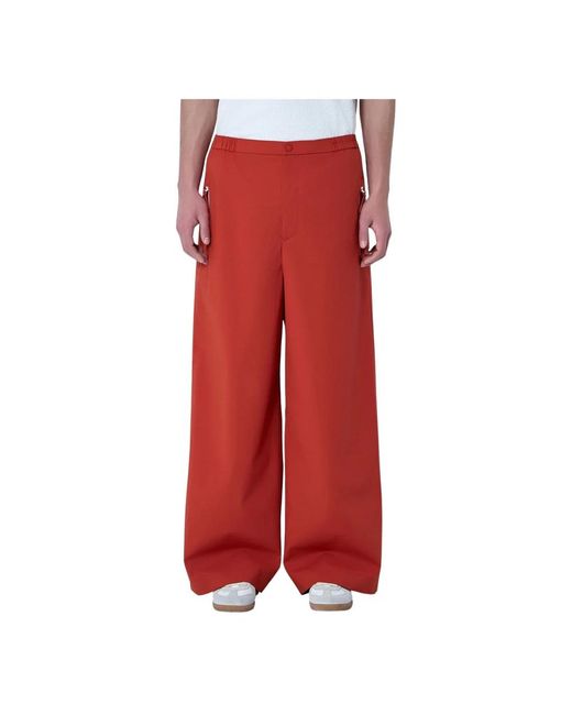 Lacoste Red Wide Trousers for men