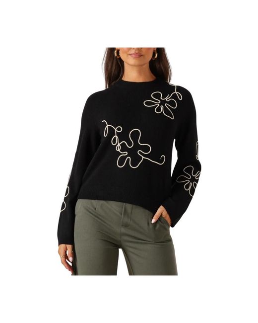 Object Truien & Vesten ,Zwart ,Wol Zwarte Viscose Pullover Voor Vrouwen in het Black