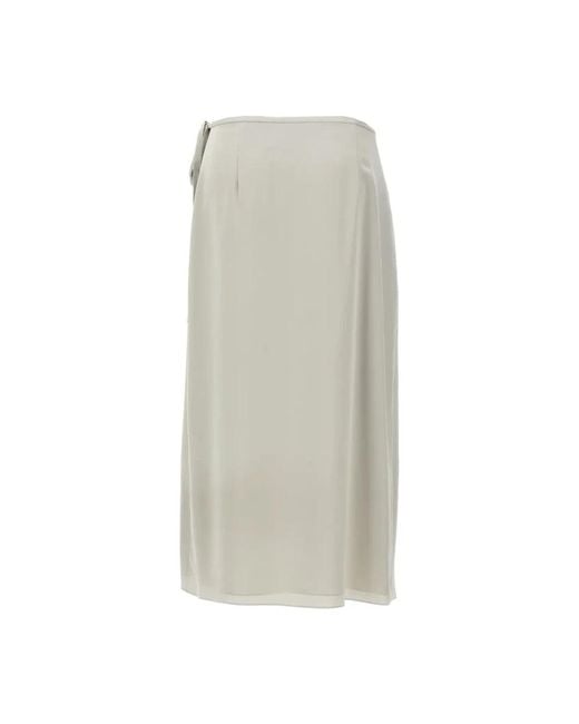 スカート THEORY Women Mid Skirts O0709302P3A Gray Theory satin-finish Silk Midi Skirt | Grey | FARFETCH