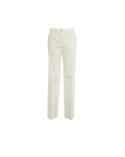 Pinko White Straight Trousers