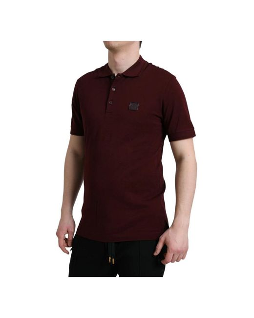 Dolce & Gabbana Red Polo Shirts for men
