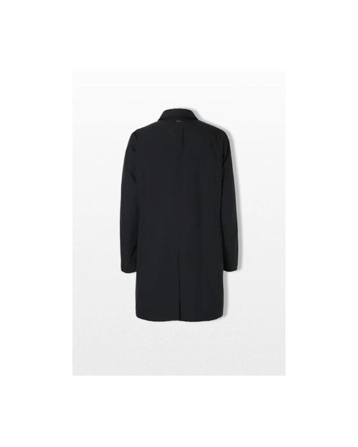 Single-Breasted Coats Herno de hombre de color Black