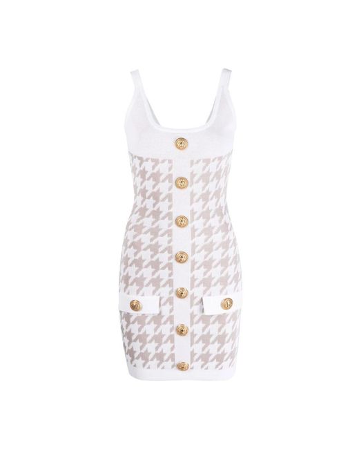 Balmain White Short Dresses