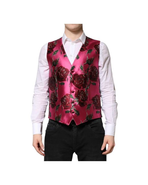 Dolce & Gabbana Red Waistcoats for men