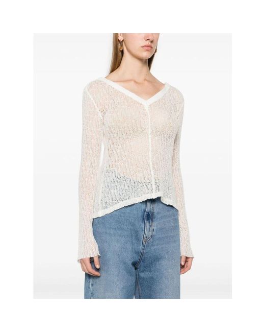 V-Neck Knitwear di Séfr in White