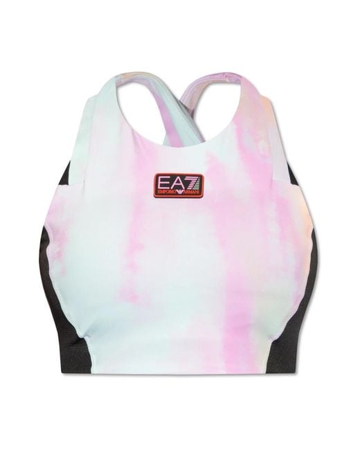 Top deportivo con logo EA7 de color Pink