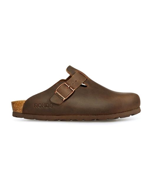 Rohde Schoenen ,Bruin ,Leer Alba Clogs in het Brown
