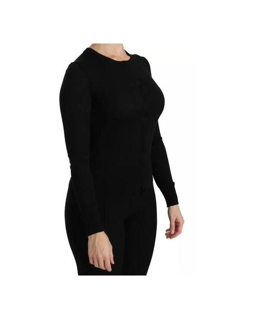 Dolce & Gabbana Black Round-Neck Knitwear