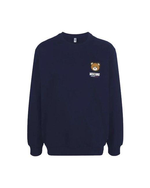 Moschino Blue Baumwolle brand print sweatshirt