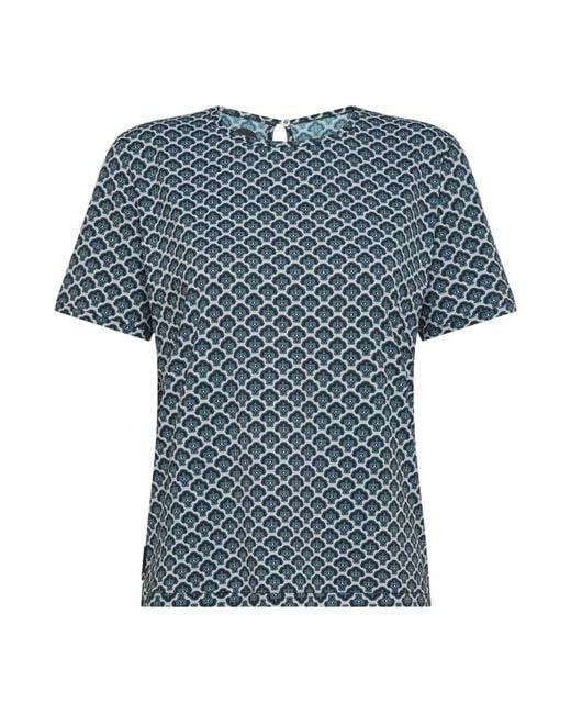 Rrd Overhemden ,Zwart Optical Print Blouse in het Blue