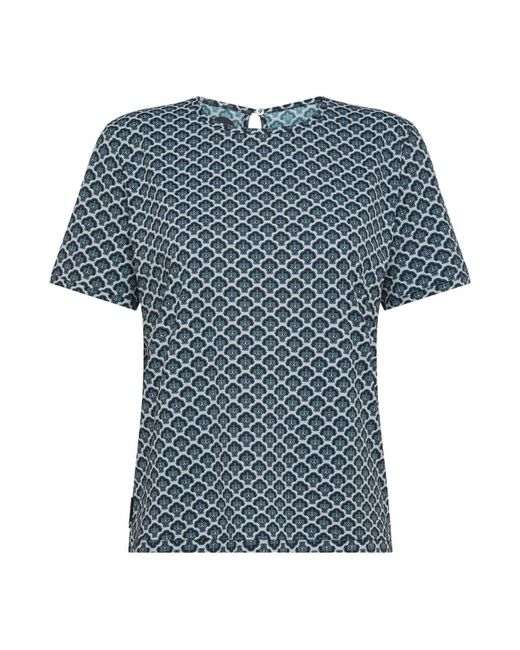 Rrd Overhemden ,Zwart Optical Print Blouse in het Blue