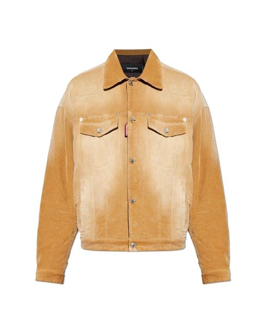 DSquared² Cordjacke Mit Logo in Natural für Herren