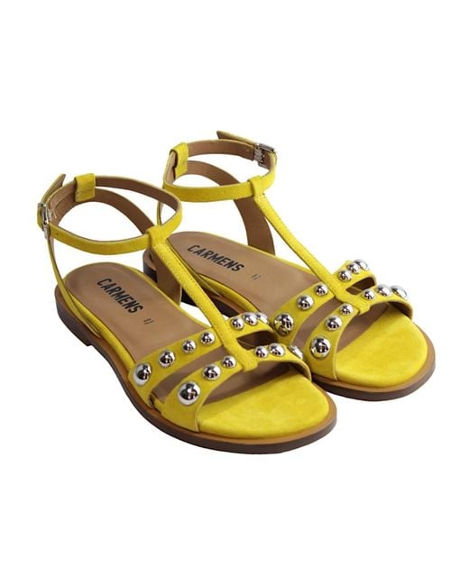 Carmens Yellow Flat Sandals