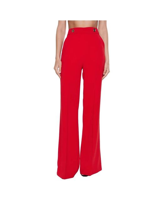Pinko Red Hose Mit Ausgestellter Silhouette Aus Monochromem Stretch-Crêpe