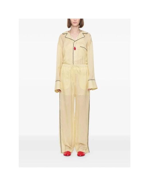 Plan C Natural Wide Trousers