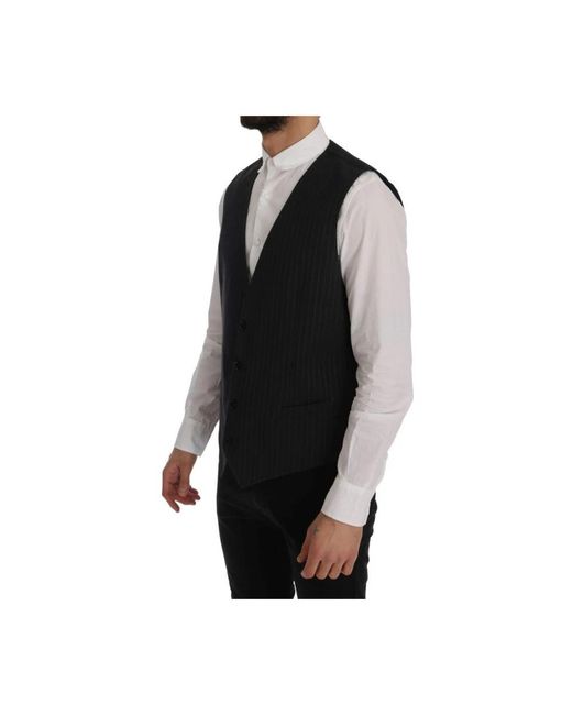 Dolce & Gabbana Black Waistcoats for men