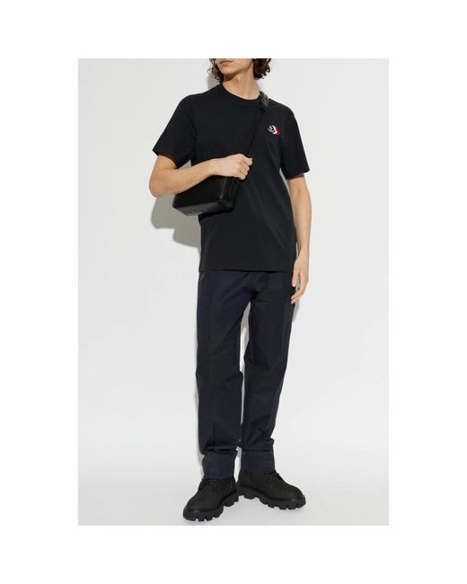 Moncler Logo Patch T-Shirt in het Black voor heren