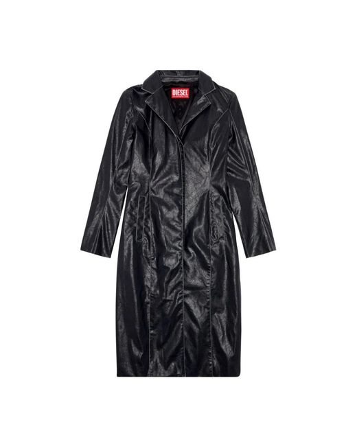 DIESEL Black Single-Breasted Coats
