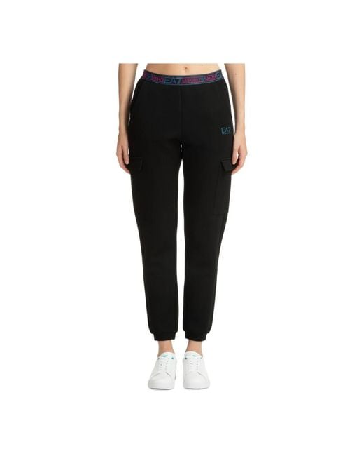 EA7 Elastische Sweatpants Met Logo in het Black