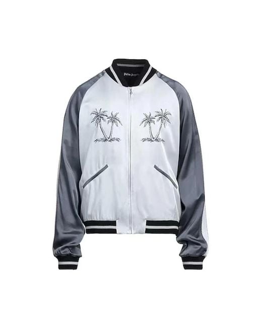 Palm Angels Blue Bomber Jackets for men
