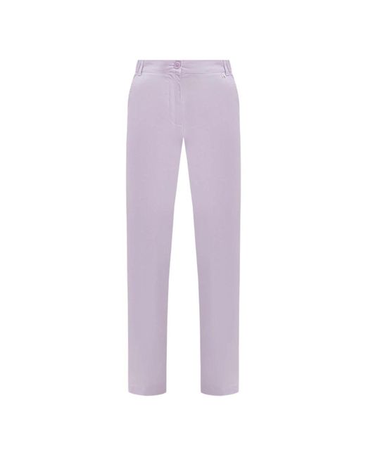Pantalones con cintura elástica y bolsillos Twin Set de color Purple