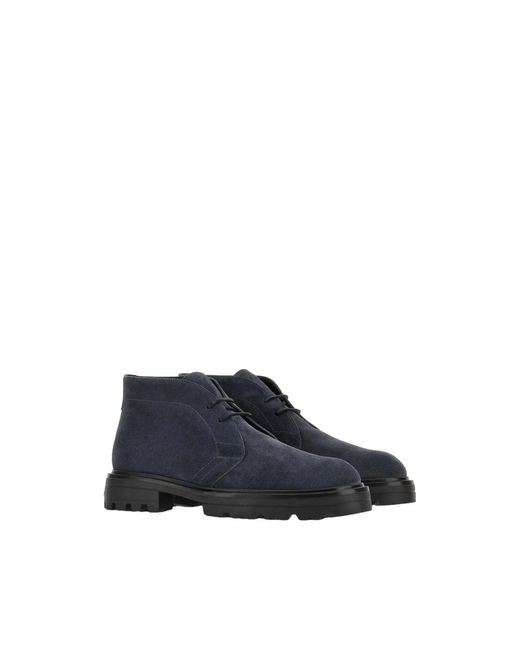 Hogan Blue Lace-Up Boots for men
