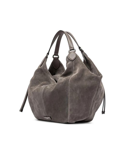 Gianni Chiarini Gray Hellbraune wildleder-schultertasche mit doppelgriffen