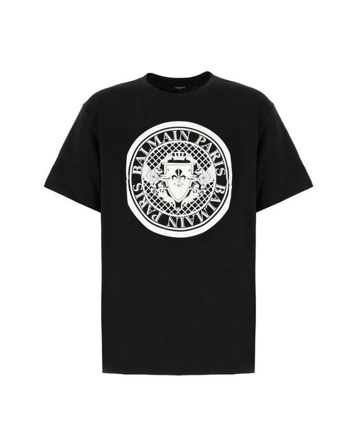 Balmain Black T-Shirt With Logo for men