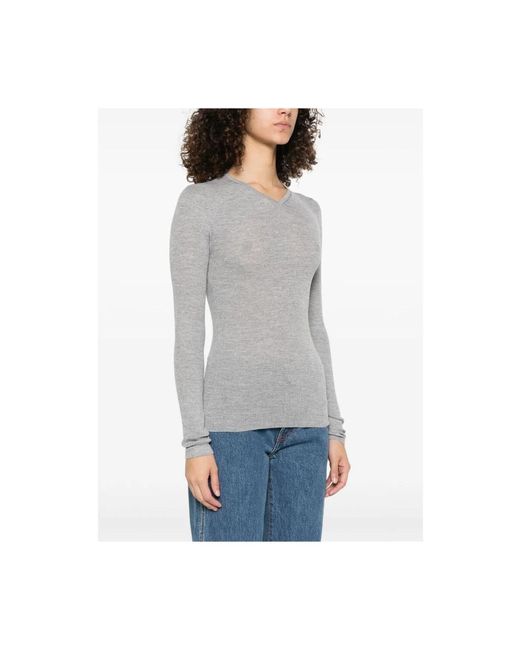 Khaite V-Neck Knitwear in het Gray