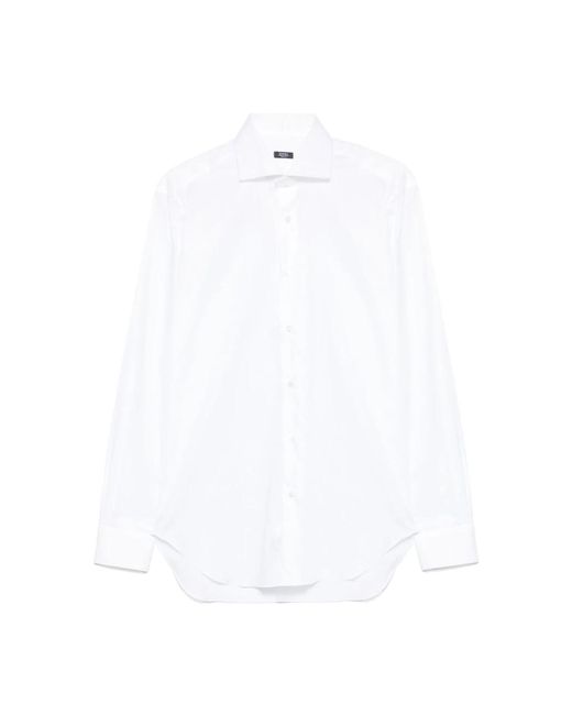 Barba Napoli White Formal Shirts for men