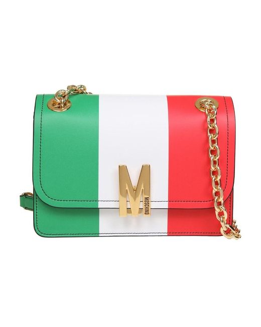 Moschino Green Umhängetasche italienische Flagge