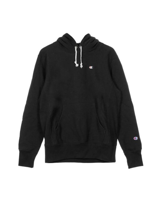 Champion Hoodies & Sweatvesten ,Zwart ,Katoen Logo Hoodie in het Black voor heren