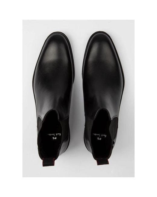 Paul Smith Black Cedric Leather Boots for men