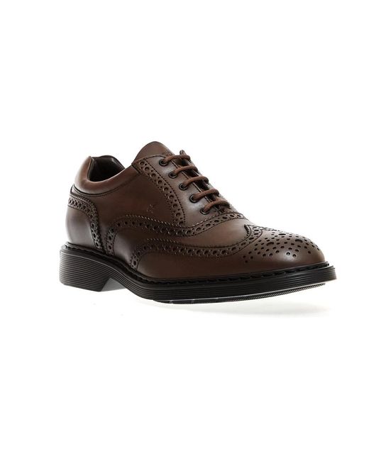 Hogan Brown Laced Shoes for men