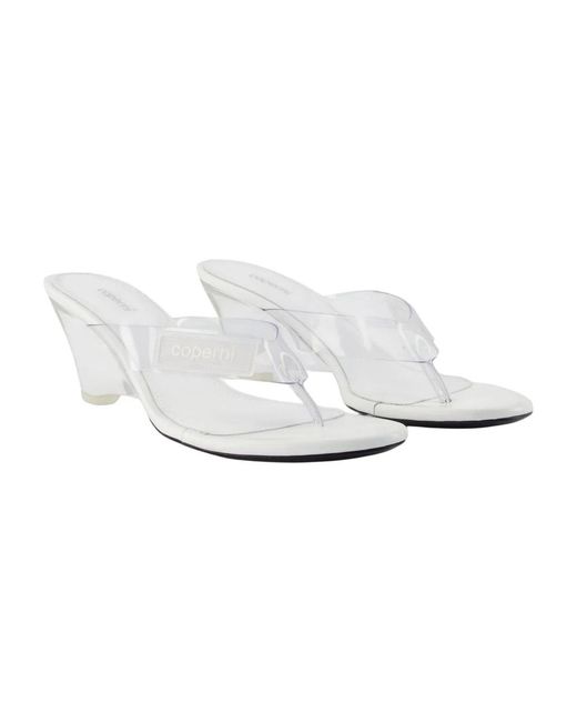 Coperni White Heeled Mules