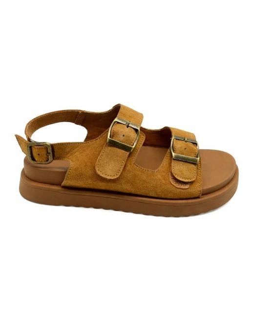 Santino Milano Brown Flat Sandals