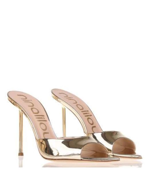 Ninalilou Metallic Heeled Mules