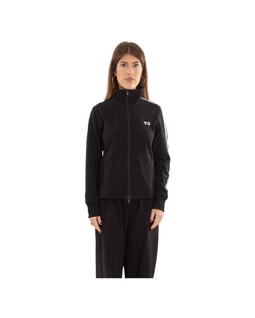 Y-3 Hoodies & Sweatvesten ,Zwart ,Polyester 3-Stripes Trainingsjack in het Black