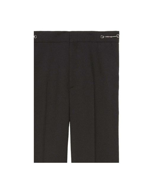 Gucci Broeken ,Zwart ,Wol Wollen Broek Met Rechte Pijpen in het Black