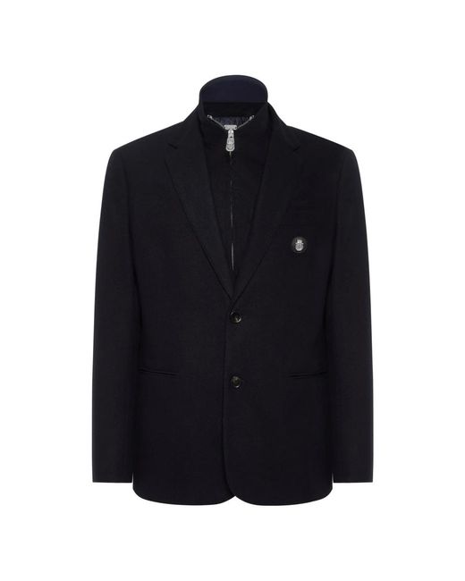 Billionaire Jassen ,Blauw ,Wol Travel Hood Blazer in het Blue voor heren