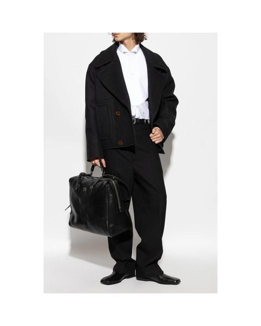 Jil Sander Wollen Geplooide Broek in het Black voor heren