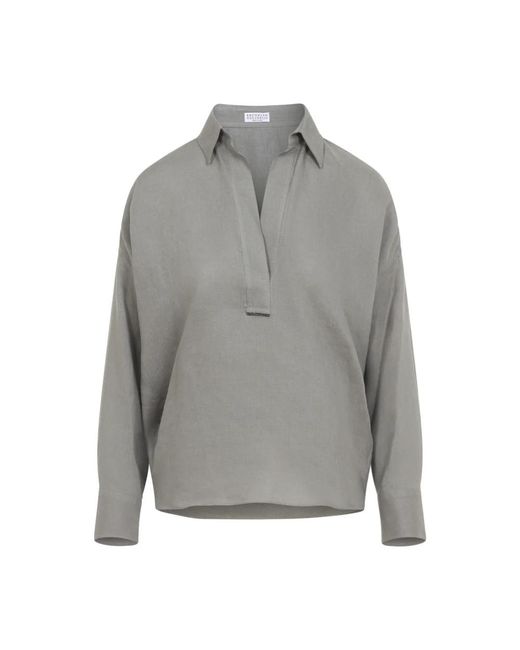 Brunello Cucinelli Gray Blouses