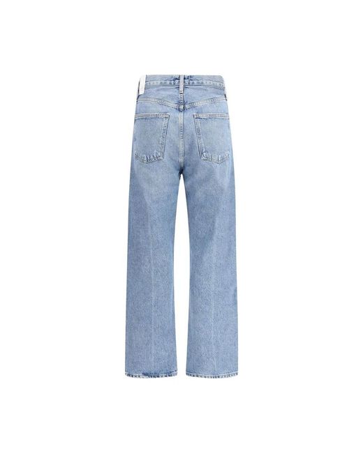 Agolde Blue Cotton Straight-Leg Jeans
