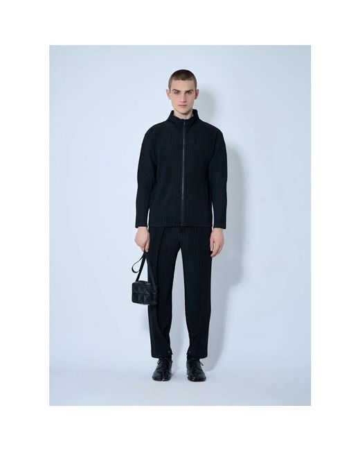 Issey Miyake Gefaltete Zip-Up Hemd in Blue für Herren