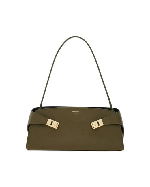 Ferragamo Green Shoulder Bags