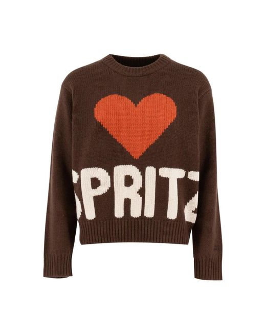Mc2 Saint Barth Brown Round-Neck Knitwear
