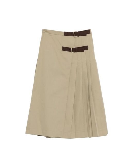 Semicouture Natural Midi Skirts